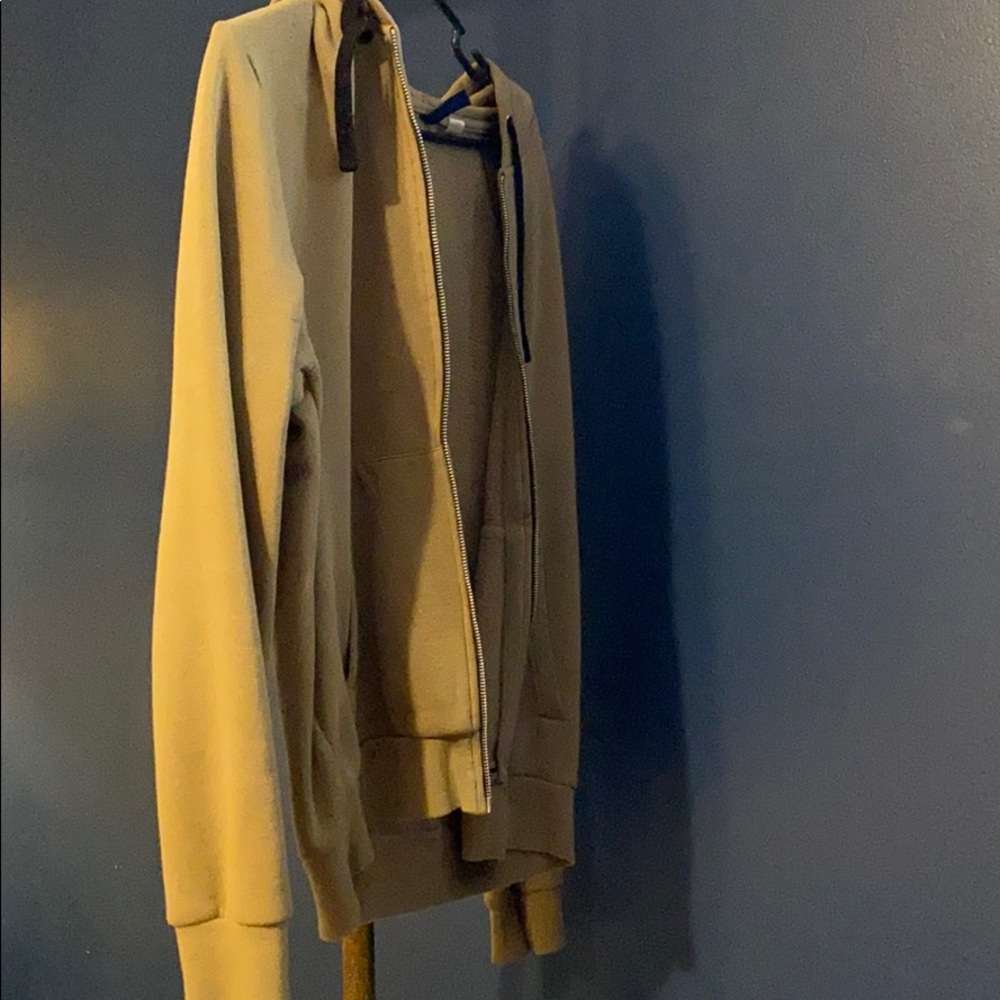 Khaki zip up hoodie